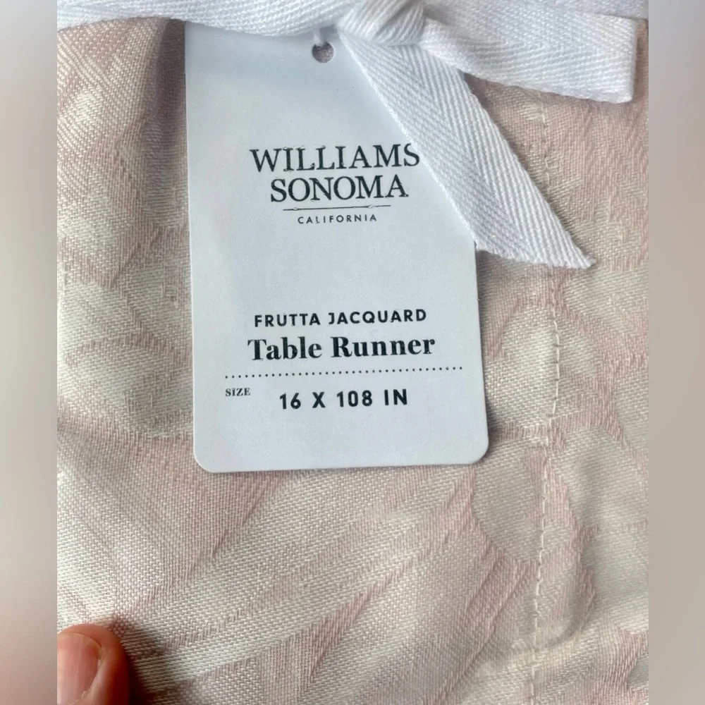 PINK Williams Sonoma Frutta Jacquard Table Runner easter
